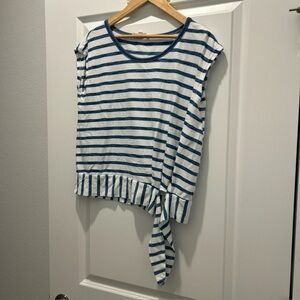 Jane And Delancey Top- Small- Blue And White Striped Shirt